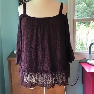 NWT LANE BRYANT LACE OFF SHOULDER TOP 22-24